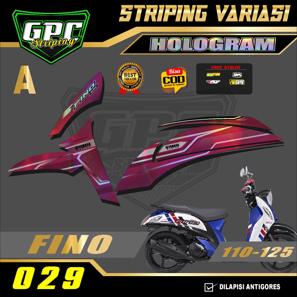 Jual STICKER STRIPING LIST VARIASI HOLOGRAM FINO FI 125 DESAIN ...