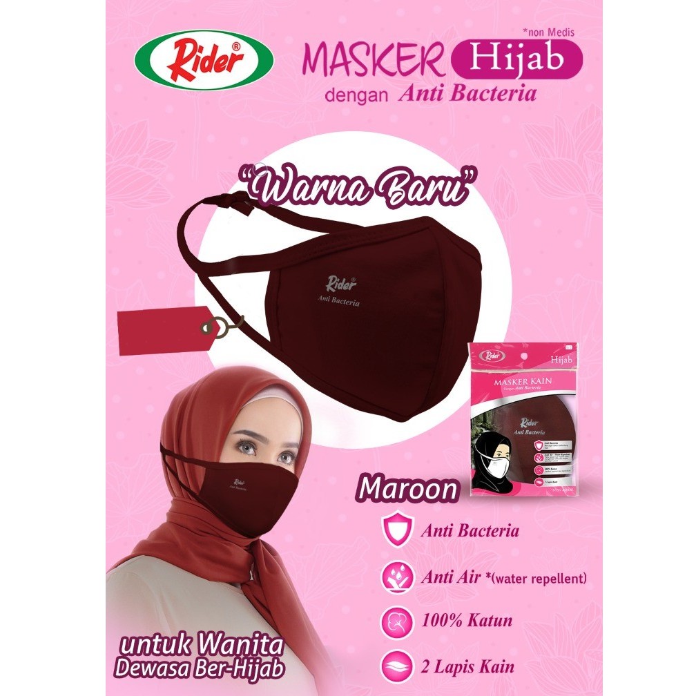 Jual Masker Kain Rider ANTIVIRUS / Anti Bacteria Hijab Merek Rider ...