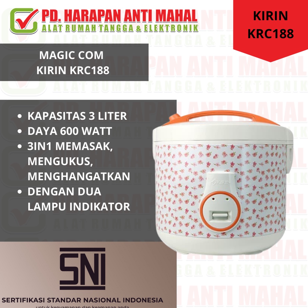 Jual MAGIC COM KIRIN KRC188/ MAGIC COM 3 L KIRIN KRC188/ MAGIC COM 3IN1 ...