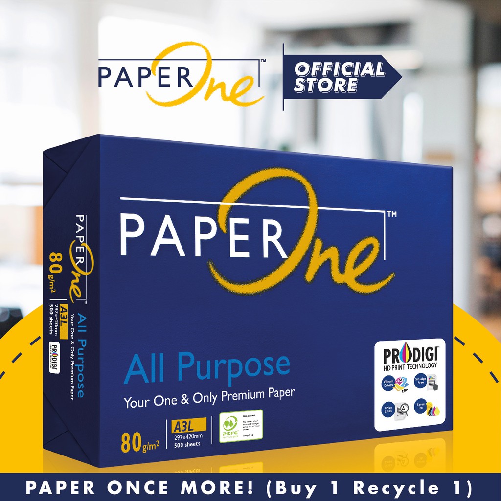 PaperOne Kertas A3 80gr All Purpose 1 Rim (500 lembar) Kertas HVS A3 Kertas Fotocopy (4)