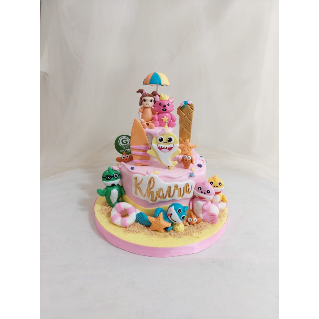 Jual cake baby shark / kue ulang tahun uk 15cm | Shopee Indonesia