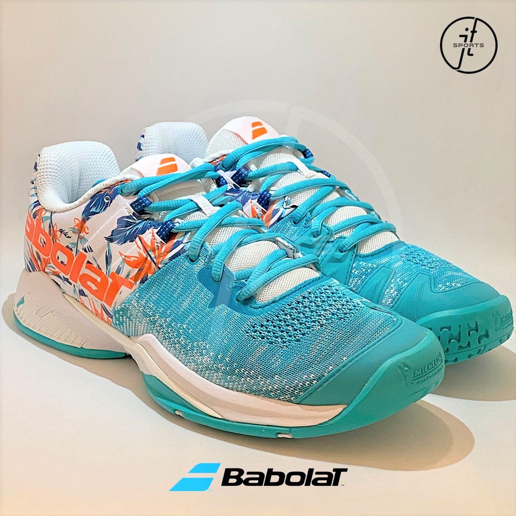 Sepatu Tenis Babolat Propulse Blast White Flower Tennis Shoes Original