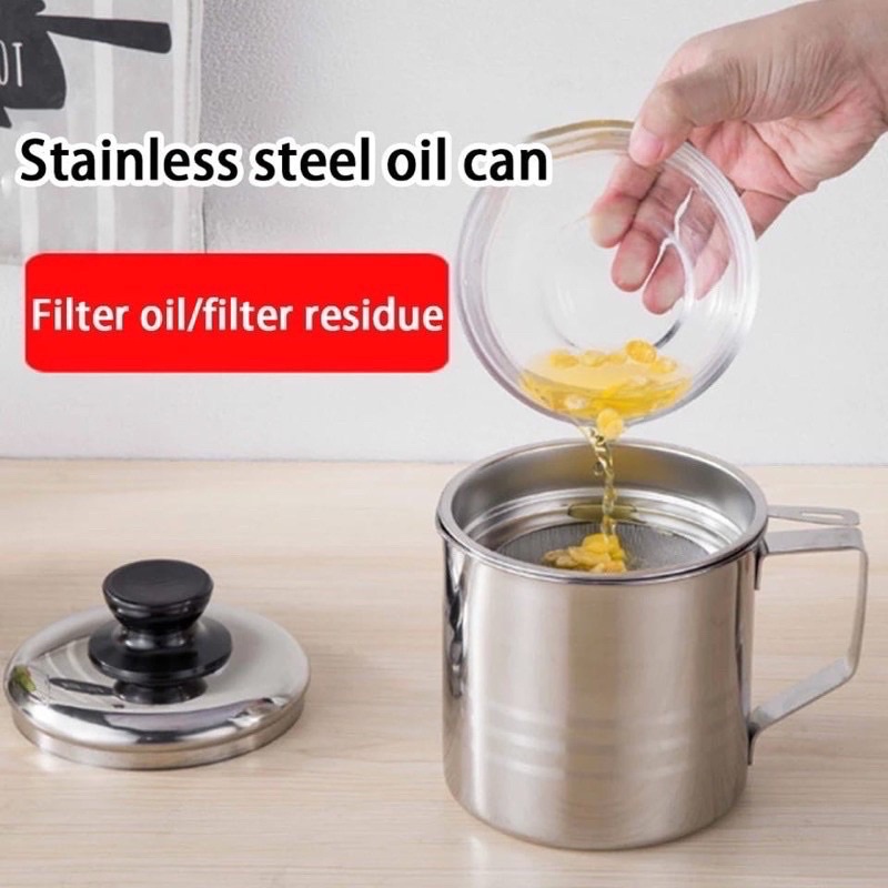 Jual [ACQ] Oil Pot Filter Saringan Minyak Stainless Steel 1L | Shopee ...
