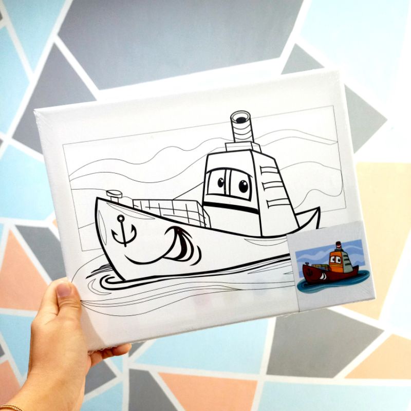 Jual BOAT PAINTING KIT BY CIPRATIND MEWARNAI KANVAS ANAK LUKIS DIY KEGIATAN EDUKASI ANAK MURAH
