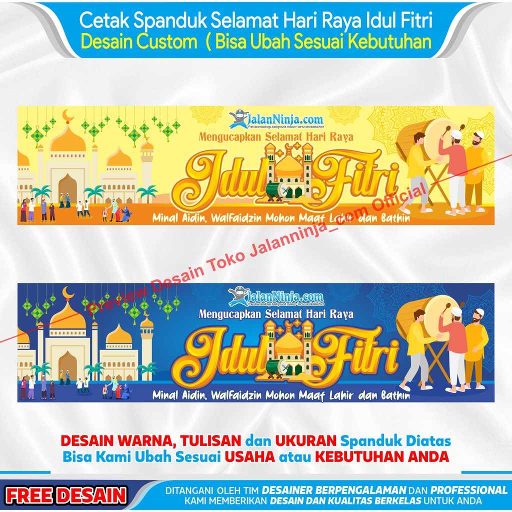 Jual CETAK SPANDUK HARI RAYA IDUL FITRI DESAIN MENARIK SUASANA LEBARAN ...