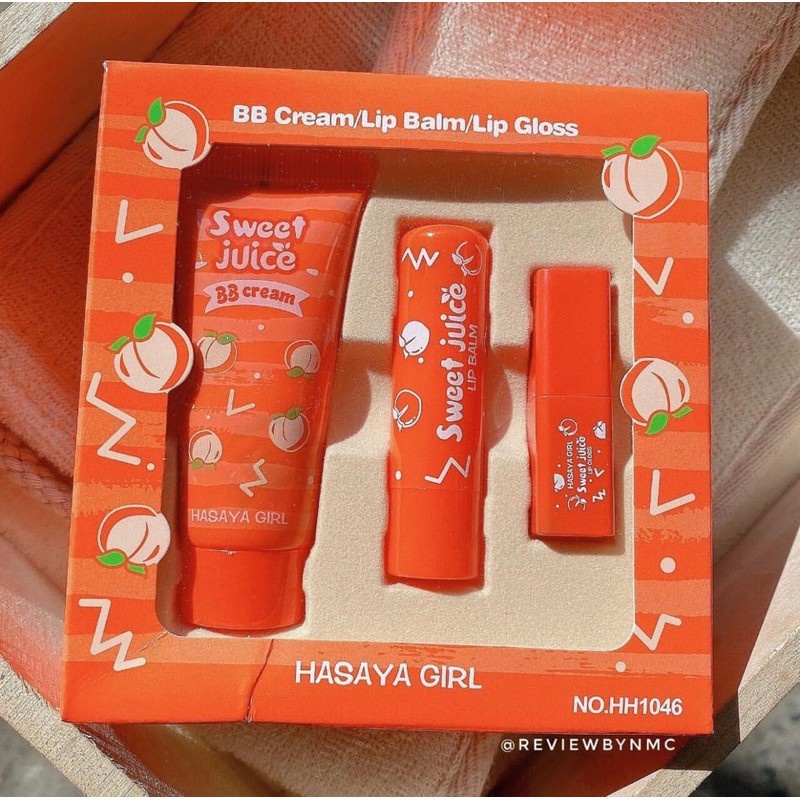 Jual Hasaya Girl Set 3in1 Foundation + Lipgloss + Lipbalm Peach