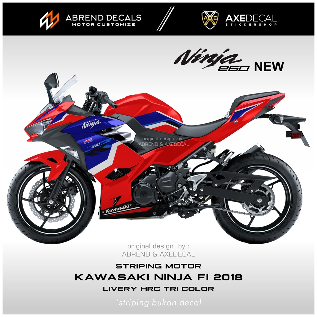 Jual STRIPING NINJA FI 2018 HRC TRI COLOR RACING / STIKER MOTOR ...