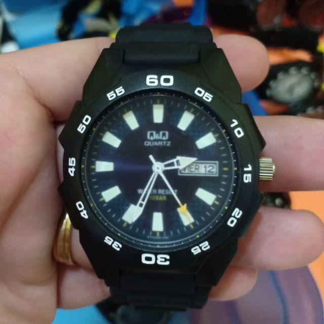 Jual Jam tangan Q Q Original Pria Sporty A170 J005. Tahan Air 10bar Tanggal Hari Aktif Shopee Indonesia