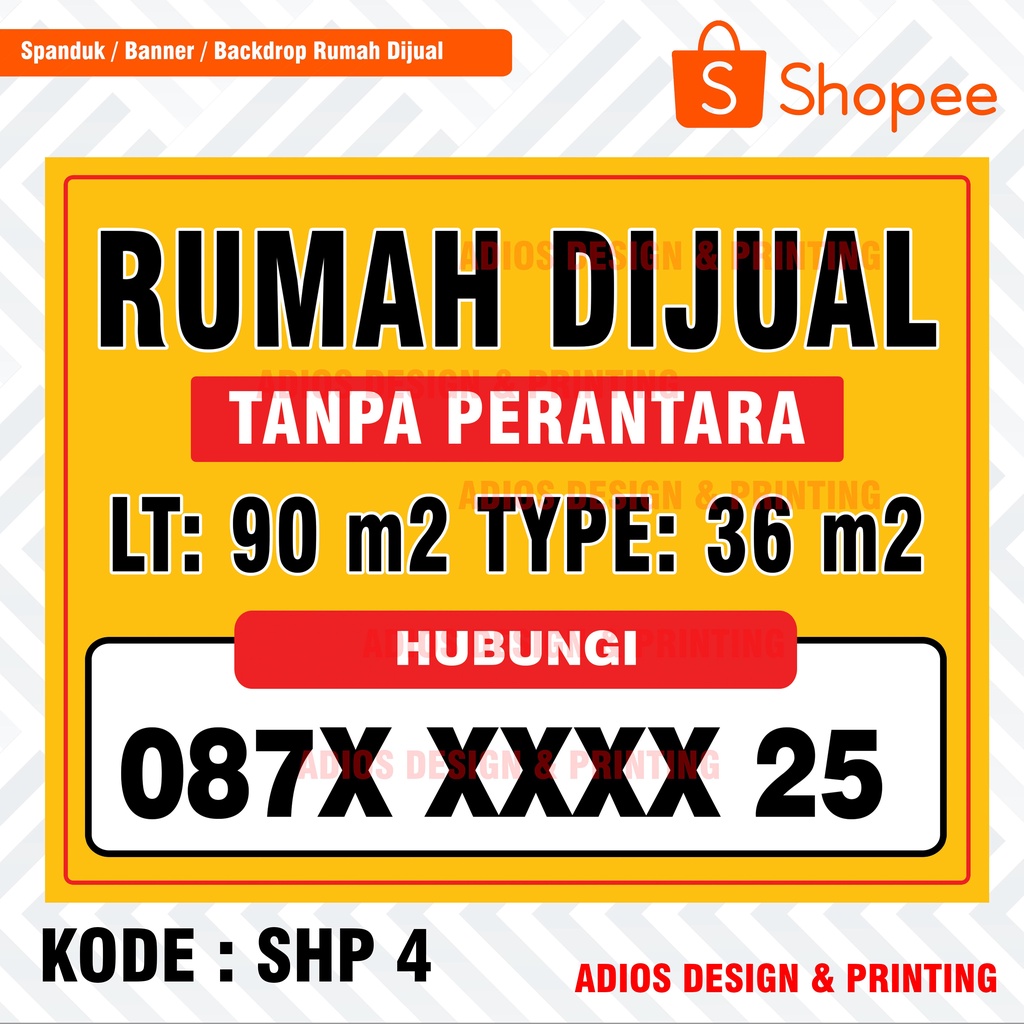 Jual Spanduk Untuk Rumah Dijual / Disewakan / Dikontrakan / Dijual ...