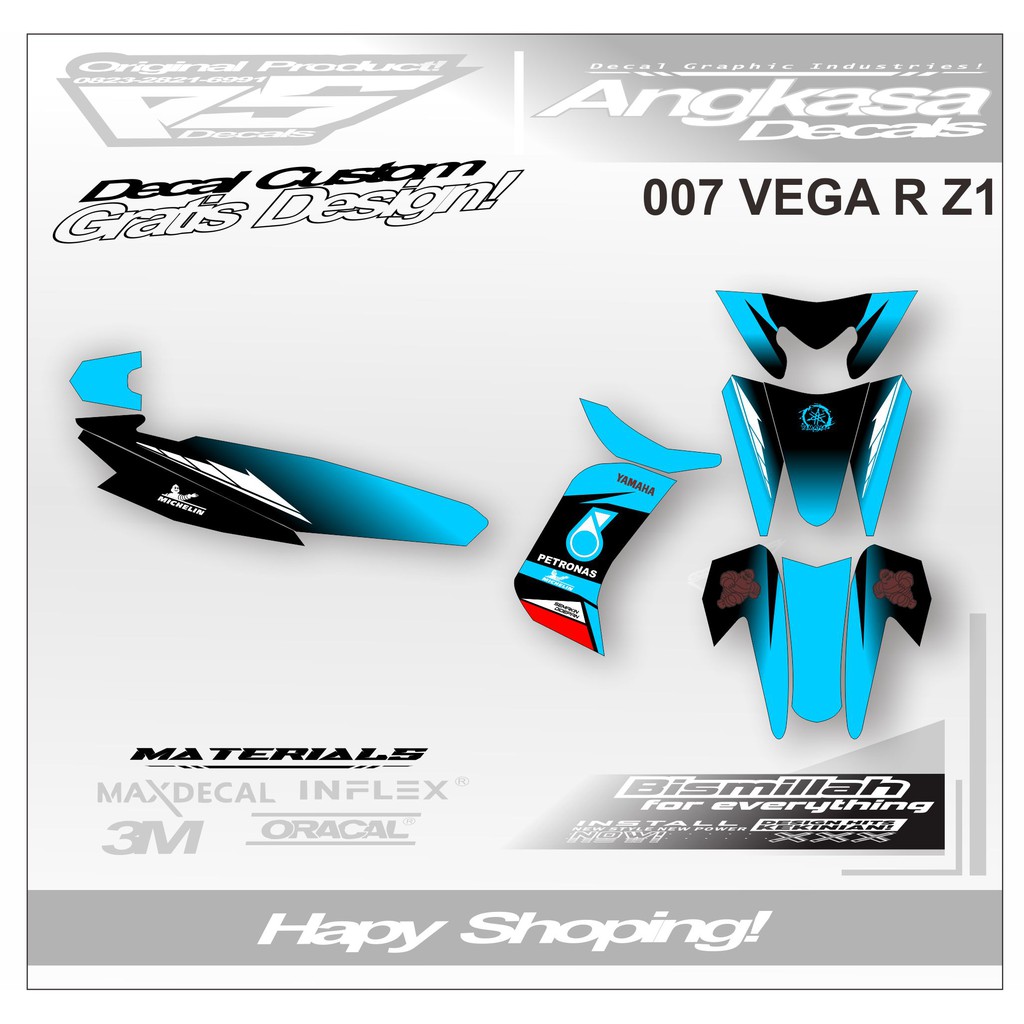 Jual 007 DECAL STIKER FULL BODY CUSTOM MOTOR VEGA R Z1 | Shopee Indonesia