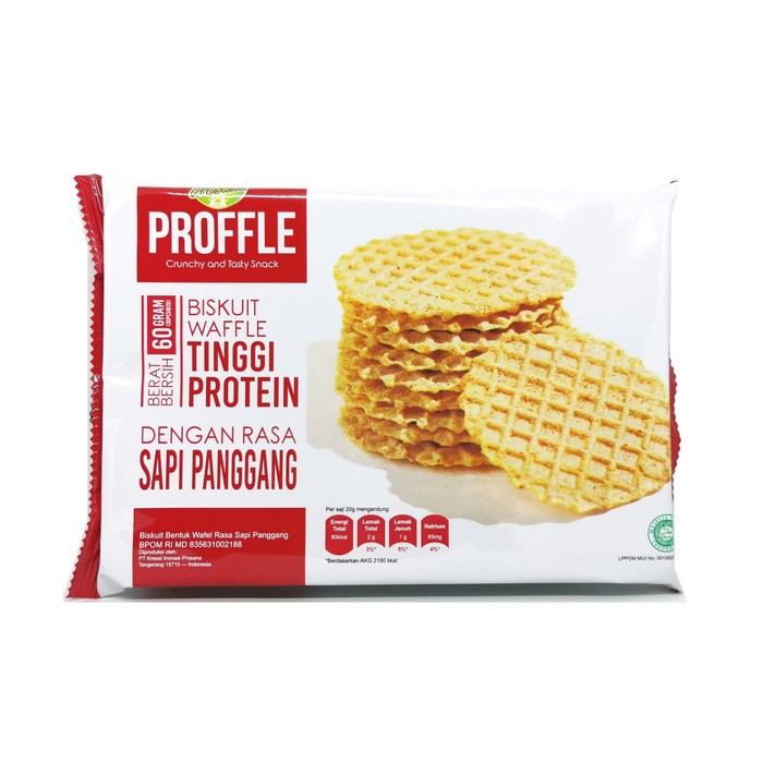 Jual Wafer PROFFLE Waffle Rasa Sapi Panggang tinggi protein 60gr ...