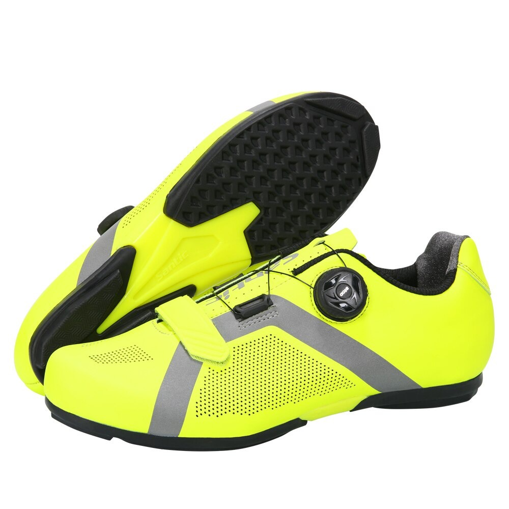 SANTIC Sepatu Sepeda Pria Non Cleat Roadbike Apollo S20016 Cycling Non  Lock Men Shoes Rotating Buckle Bike Road Shoes Reflective