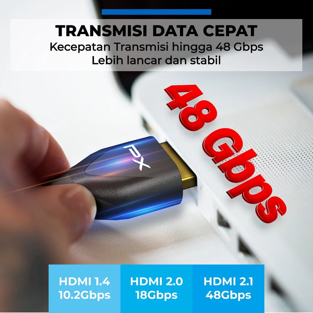 Kabel HDMI Male To Male 2.1 High Speed HDR UHD 2 Meter PX HDMI-2S