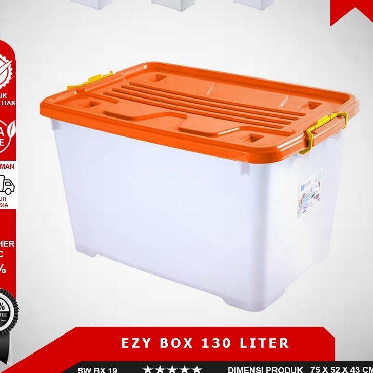 Jual Terbaru Ezy Container Box Cb 130 Liter Kotaktempat Penyimpanan Wadah Plastik Dengan Roda 2660