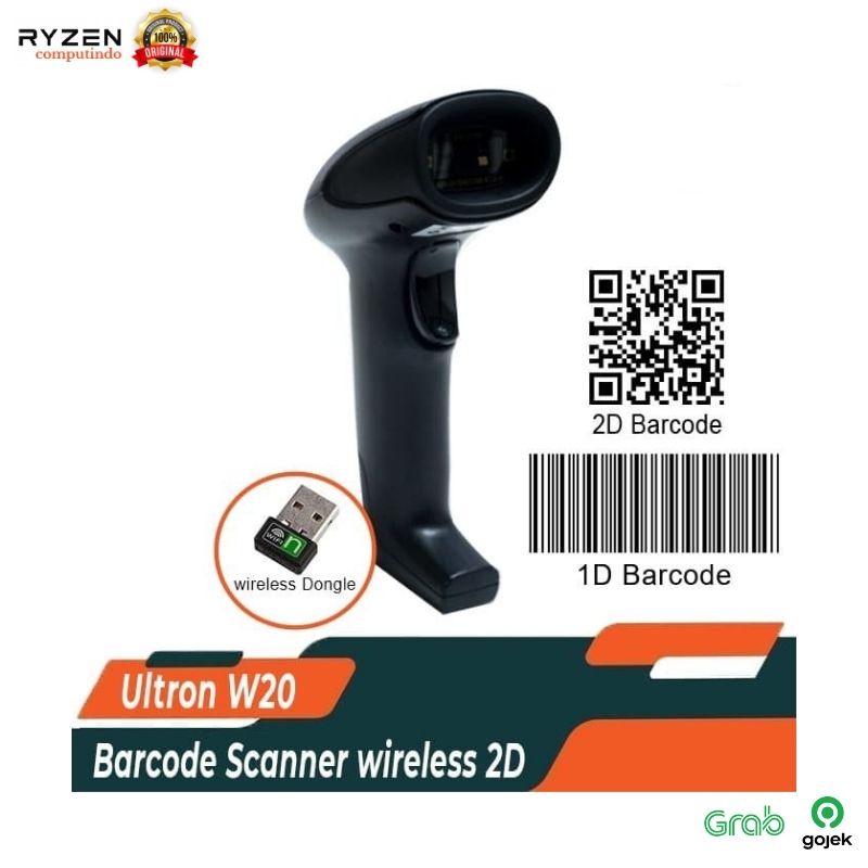 Jual BARCODE SCANNER 2D QR CODE EFAKTUR ULTRON 2D WIRELESS W20 Shopee
