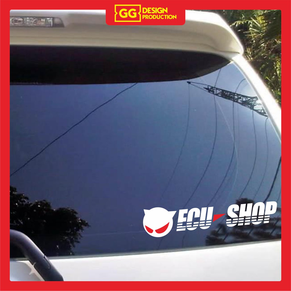 Jual sticker stiker cutting JDM ECU SHOP untuk kaca mobil belakang ...