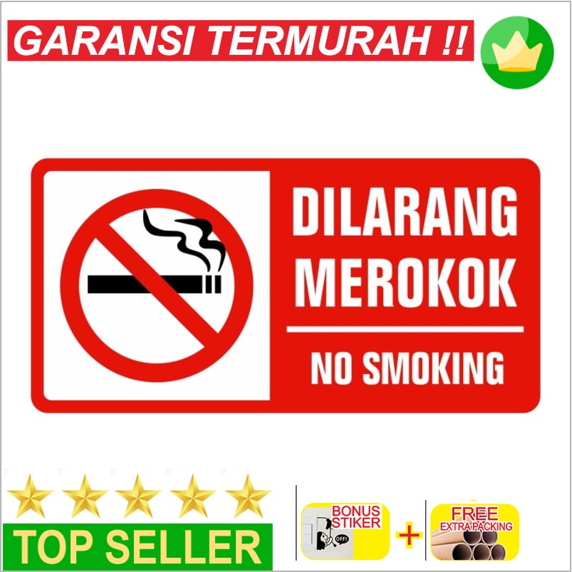 Jual Grosir Rambu Dilarang Merokok No Smoking 30cm X 15cm Akrilik