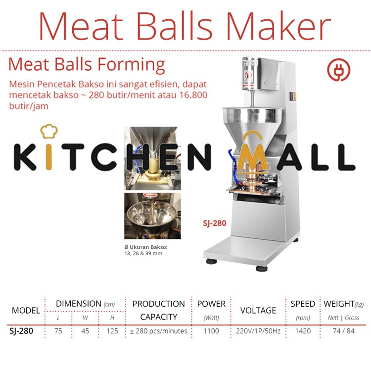 Jual Getra Sj 280 Sj280 Mesin Cetak Bakso Meat Balls Forming Shopee