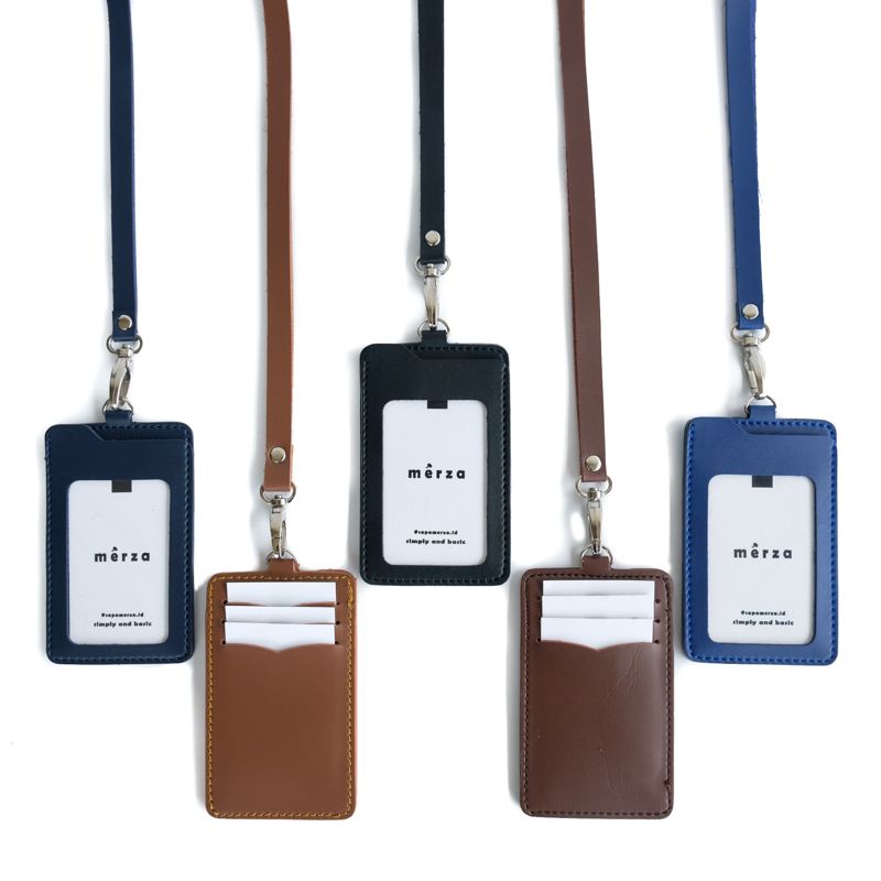 Jual ID Card Holder Name Tag Holder Kulit By Merza Samer Shopee