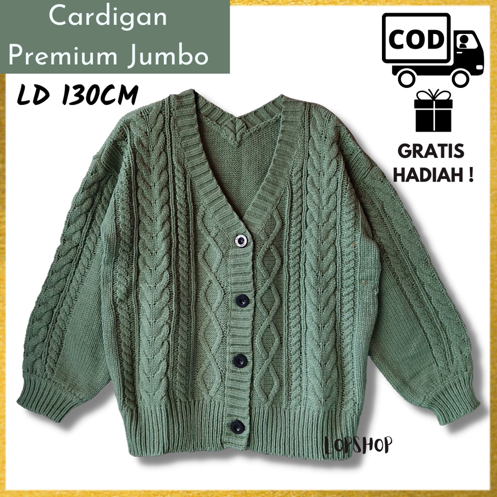 Jual CARDIGAN RAJUT PREMIUM CARDI KNITWEAR JUMBO OVERSIZE FASHION ...