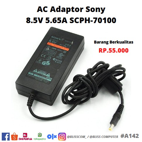 Chargeur Adaptateur Secteur SONY PlayStation 2 SCPH-70100 042348-11 HP-AT048H03B