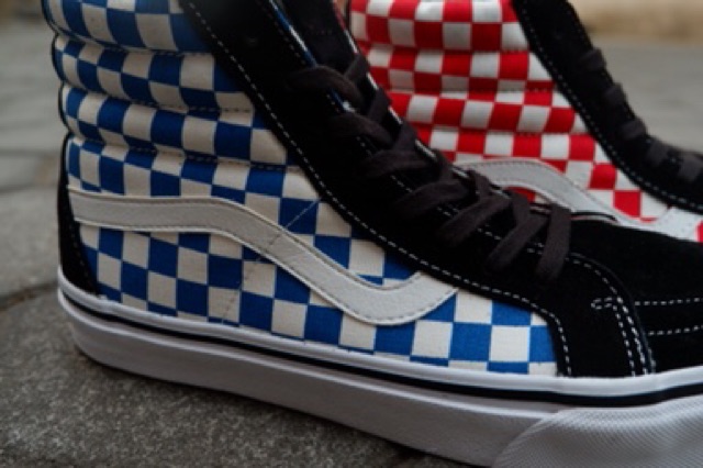 Vans Japan Market V38R Sk8-Hi Retro Red / Blue Check Rare Original