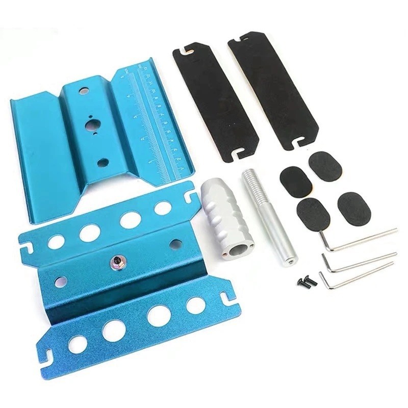 Support de réparation de voiture RC en alliage d'aluminium - Rotation à 360 degrés - Kit de vis télécommandées - Boîte à outils de réparation pour modèles 1/8 1/10 1/12 1/16 1/18 RC (rouge
