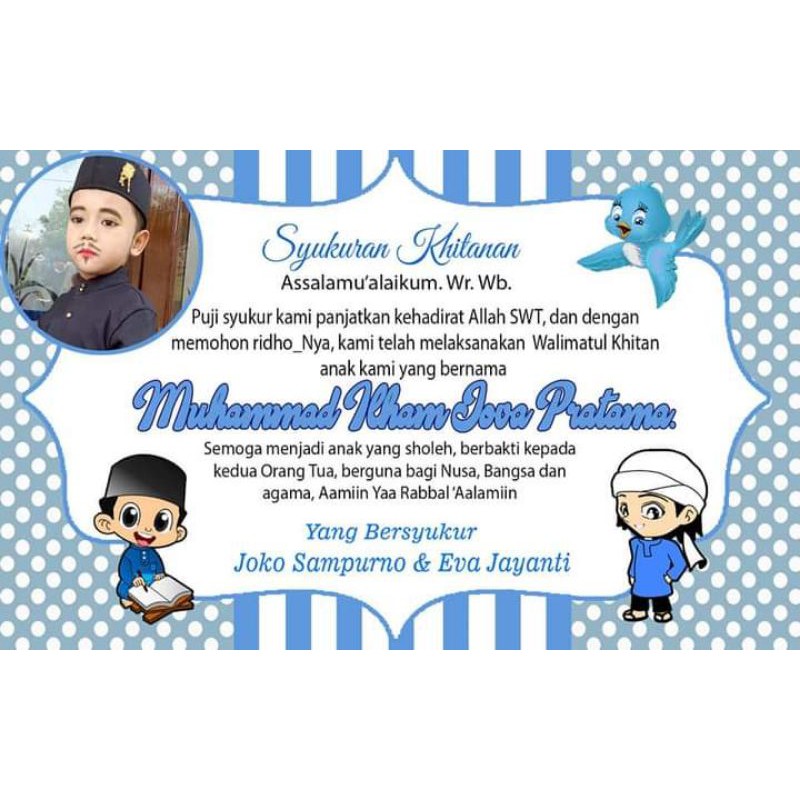 Jual Stiker tasyakuran khitan || stiker tasyakuran sunat || kartu ...