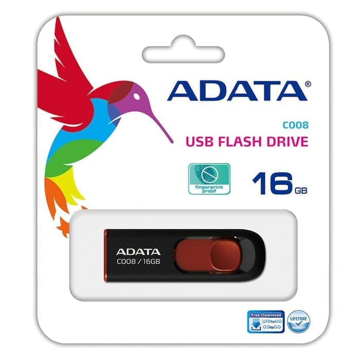Jual ADATA C008 16GB Capless Sliding USB 2.0 Flash Drive 16 GB Black ...