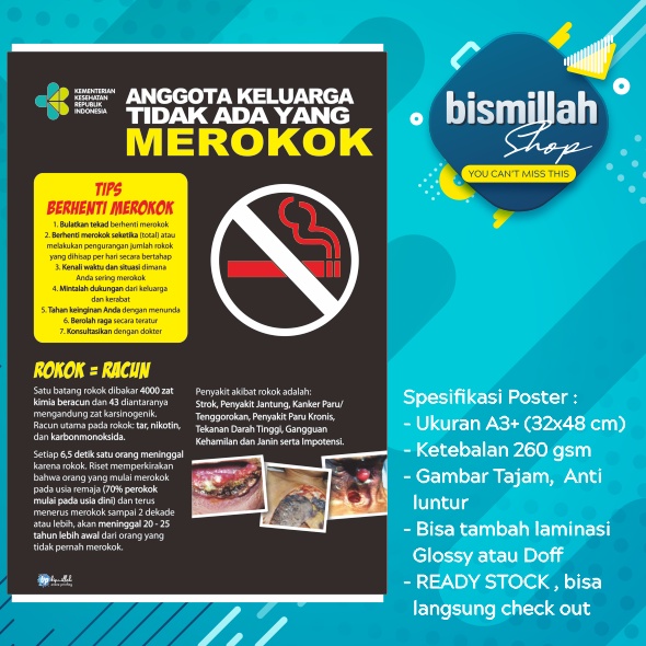 Jual Poster Kesehatan Tips Berhenti Merokok Shopee Indonesia