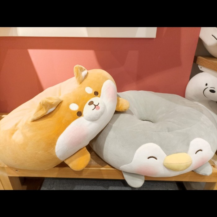 Jual Miniso Cartoon Series Seat Cushion Shiba Inu Penguin Boneka Duduk ...