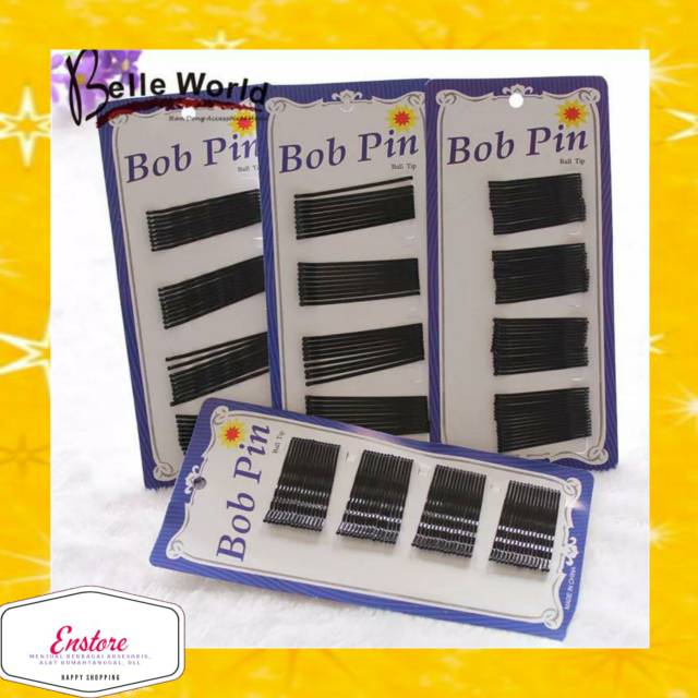 Jual ES398 JEPIT RAMBUT HITAM BOB PIN | Shopee Indonesia
