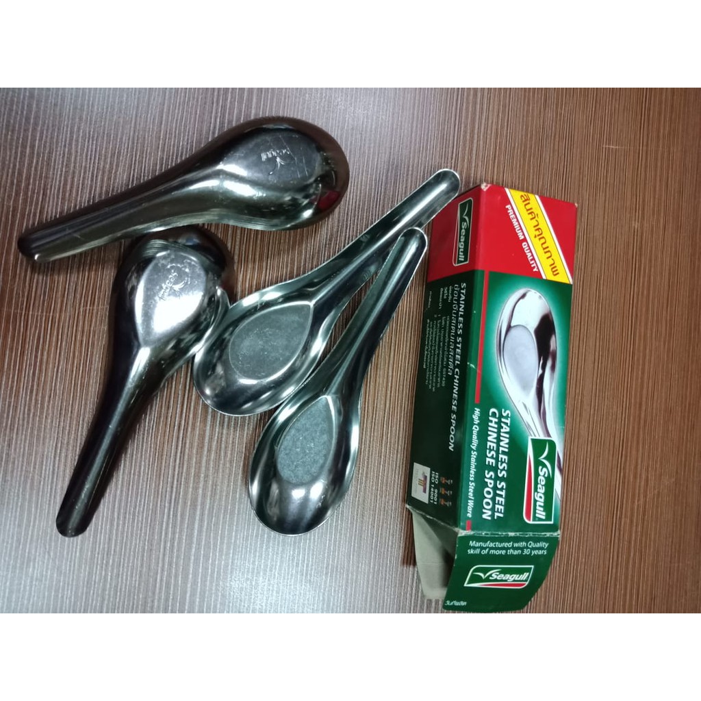 Jual SENDOK BEBEK CHINESE SPOON Seagull 11CM STAINLESS STEEL | Shopee ...
