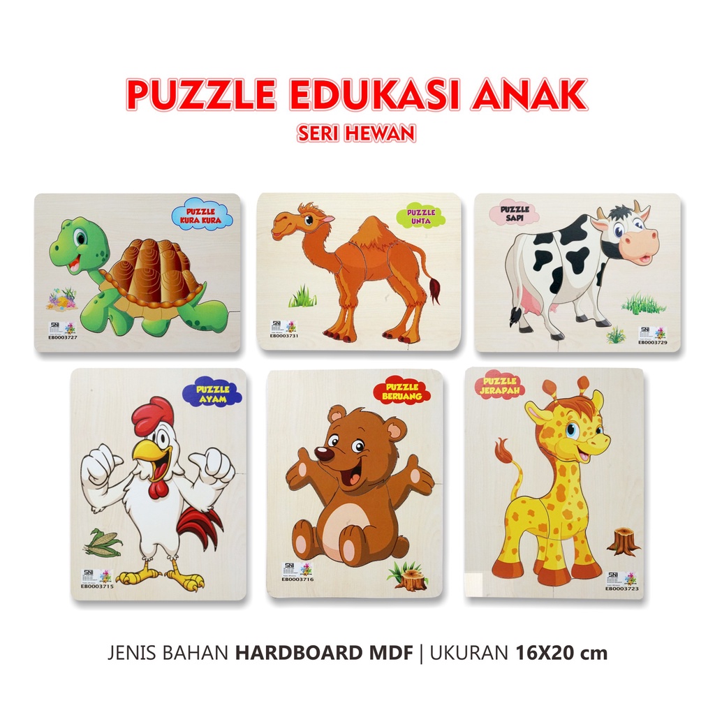 Jual Puzzle Kayu Mainan Edukasi Untuk Anak Obral 5.000 Puzzle Hewan ...