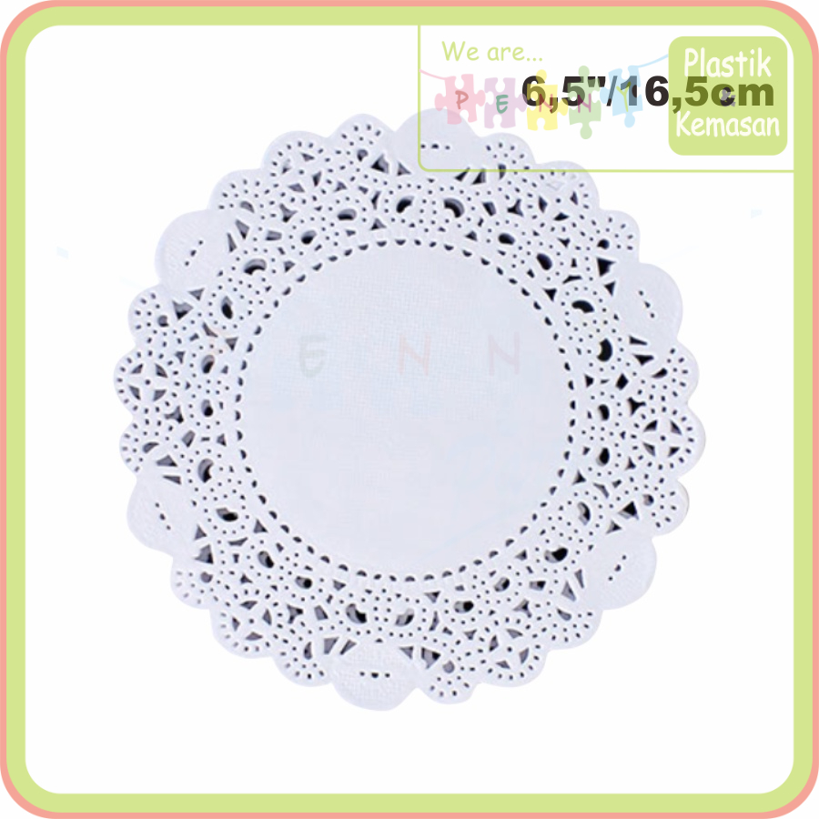 Jual Kertas Renda Alas Roti Kue Dekorasi Doilies Paper 6,5 inch / 16 ...