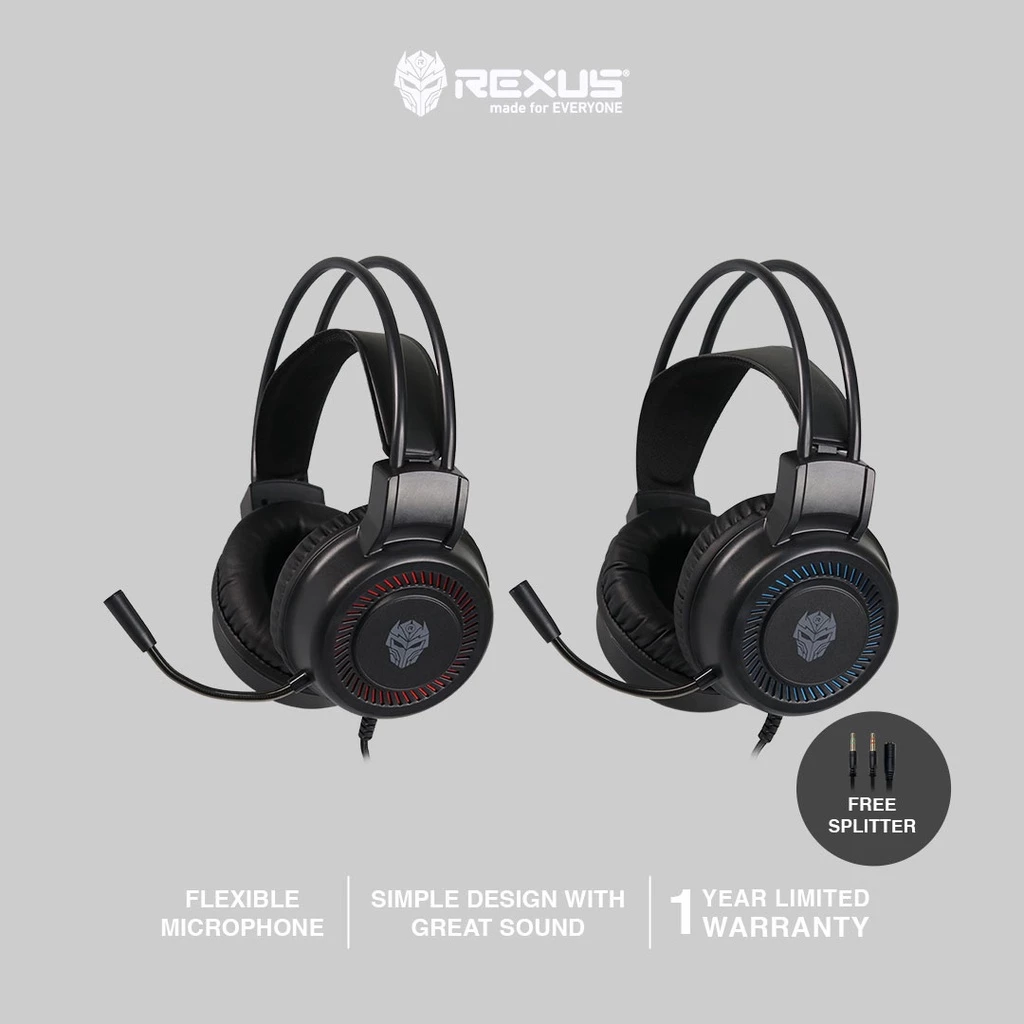 Rexus Headset Gaming Vonix F27 / F-27 Free Splitter
