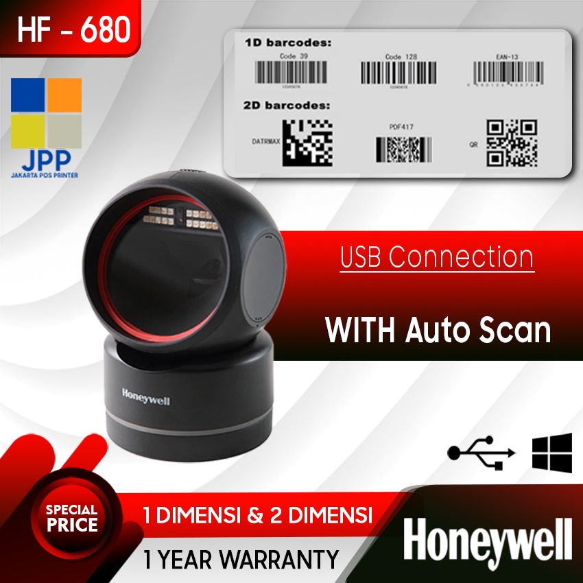 Jual Honeywell Barcode Scanner Orbit HF680 2D Imager 2 Dimensi HF-680 ...