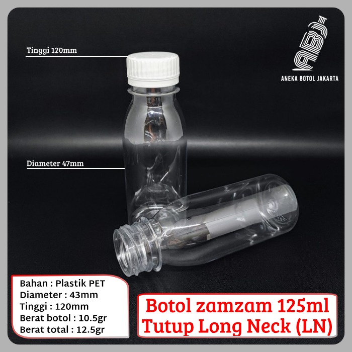Jual Botol zamzam 125 ml / Botol jelly 125 ml / botol plastik 125 ml ...