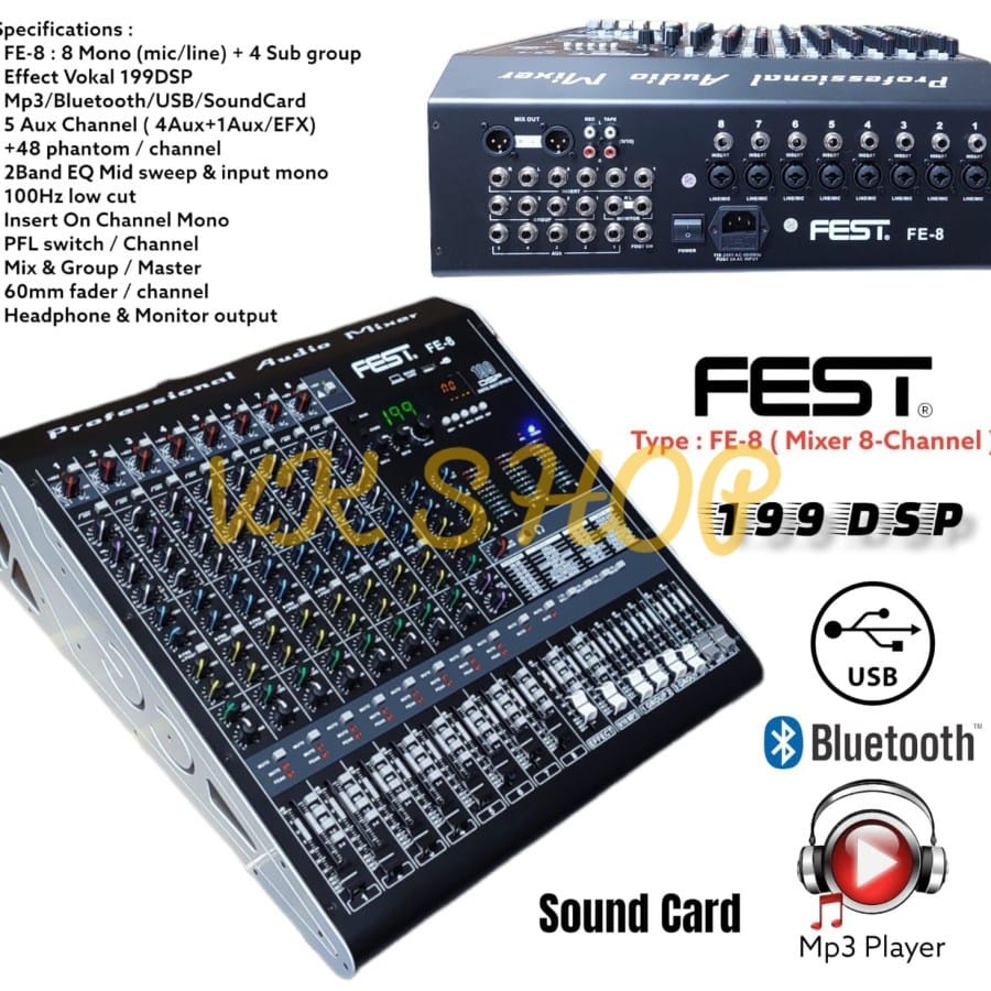 Jual Mixer Audio Fest FE 8 Fest FE8 Original 8 Channel | Shopee Indonesia