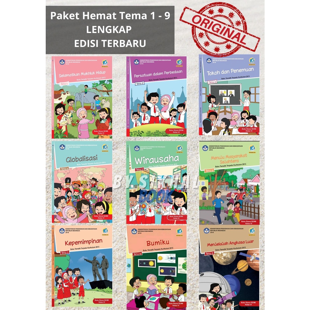 Jual Buku Tematik SD Kelas 6 Tema 1 2 3 4 5 6 7 8 9 dan PAI Lengkap ...