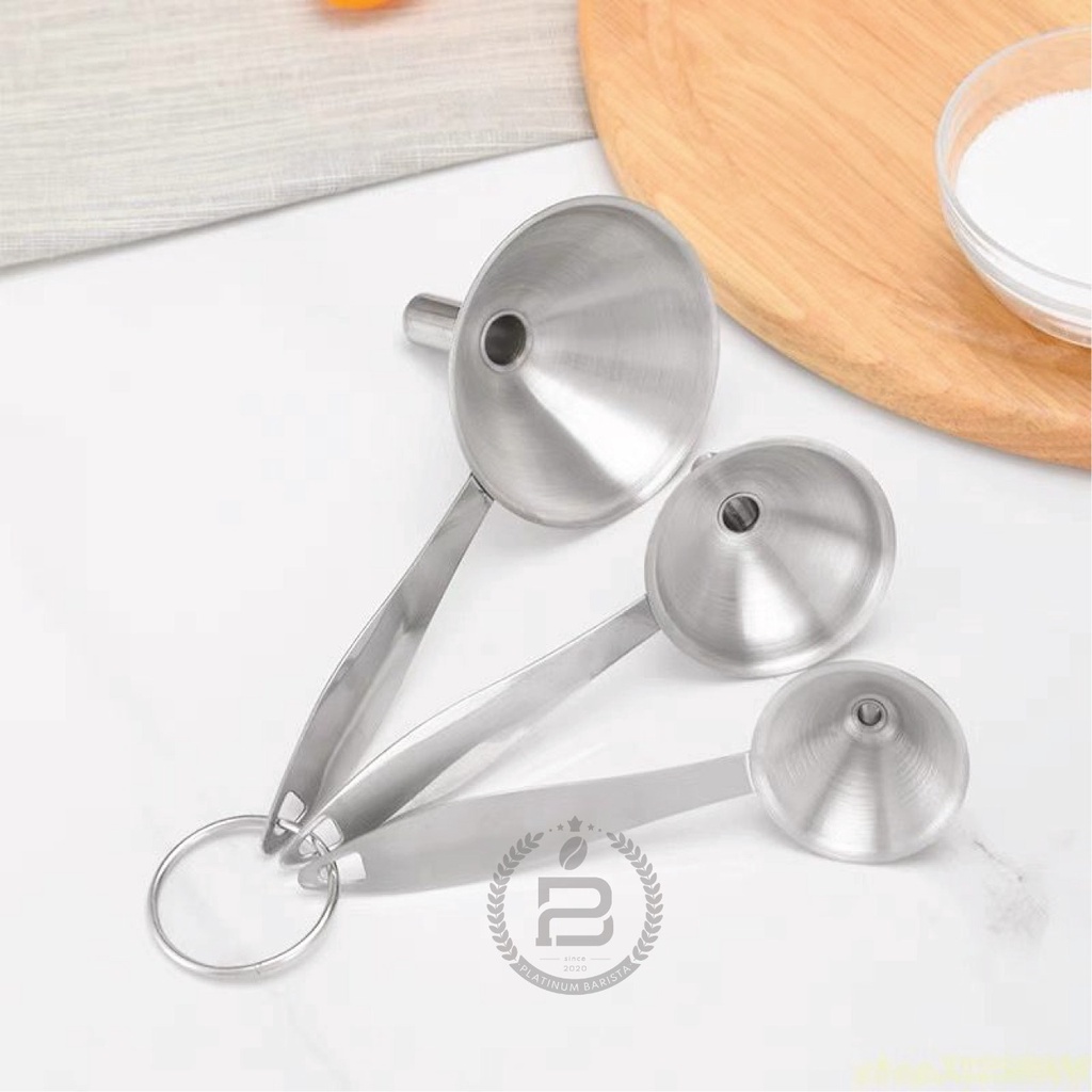 Jual Corong Gagang Stainless Mini SET 3in1 serbaguna minyak garam kecap ...