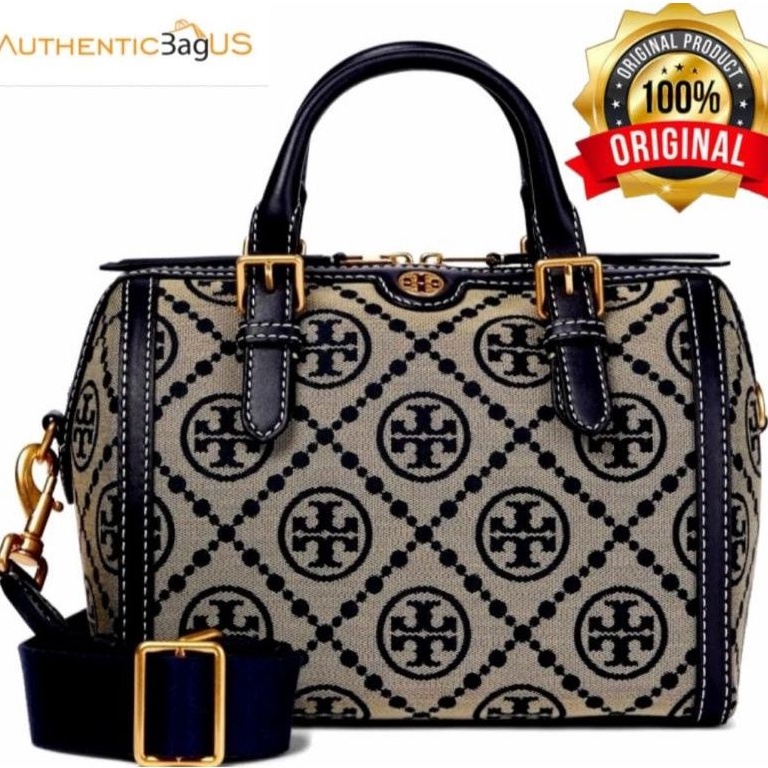 Jual Tory Burch T Monogram Jacquard Barrel Shopee Indonesia 9785