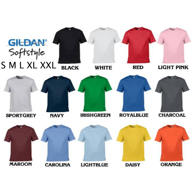 Jual Kaos Polos Gildan - Softstyle 63000 Setara Cotton Combed 30's ...