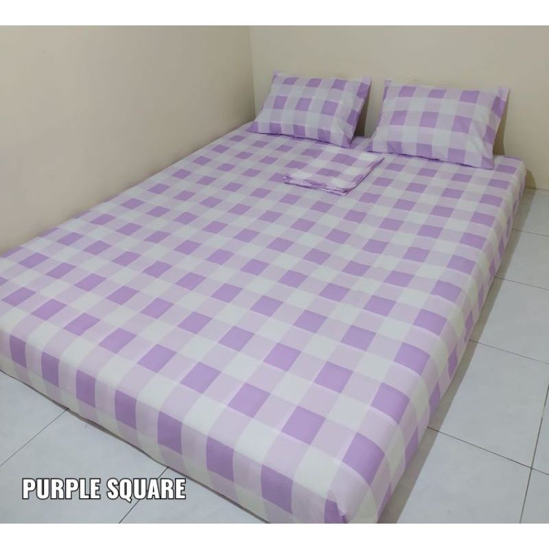 Jual [SPREI SET] Sprei Set Motif Kotak Minimalise Gingham Korean Size ...