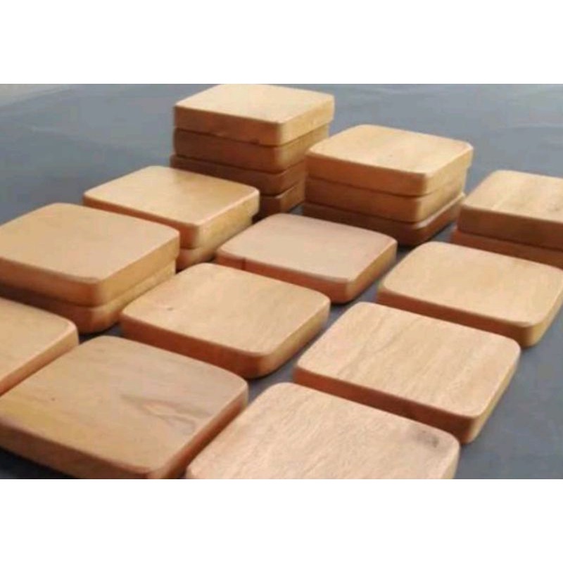 Jual Wooden Coasters 13x13x1cm Tatakan kayu tatakan gelas piring ...