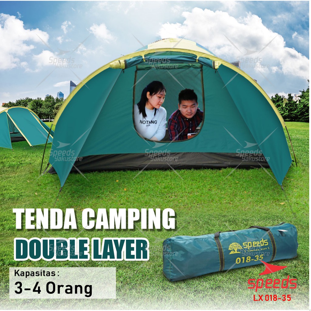 Jual Speeds Tenda Camping Lipat Untuk 3 4 Orang Tenda Dome Manual Tenda Gunung Portable