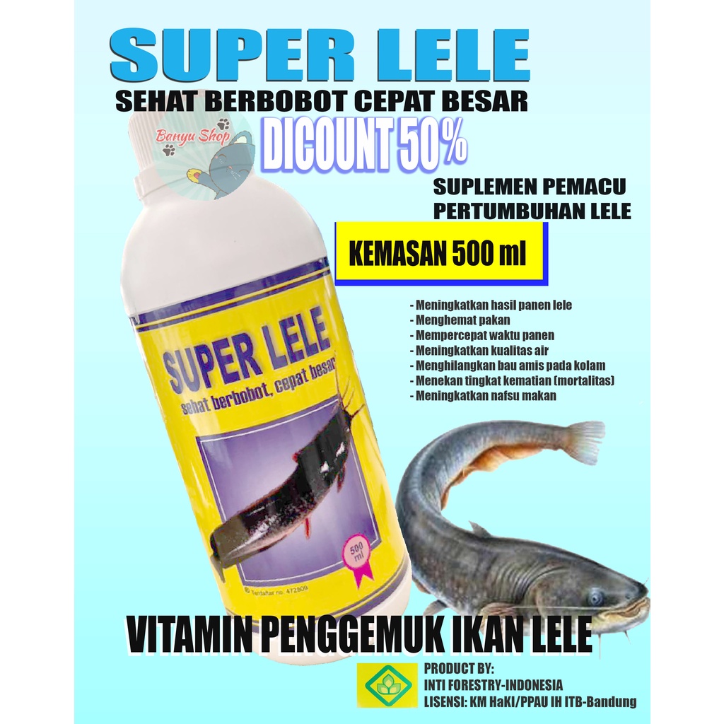 Jual 500 ML SUPER LELE OBAT PENGGEMUK IKAN LELE VITAMIN PENGGEMUK IKAN LELE JAMU PEMACU