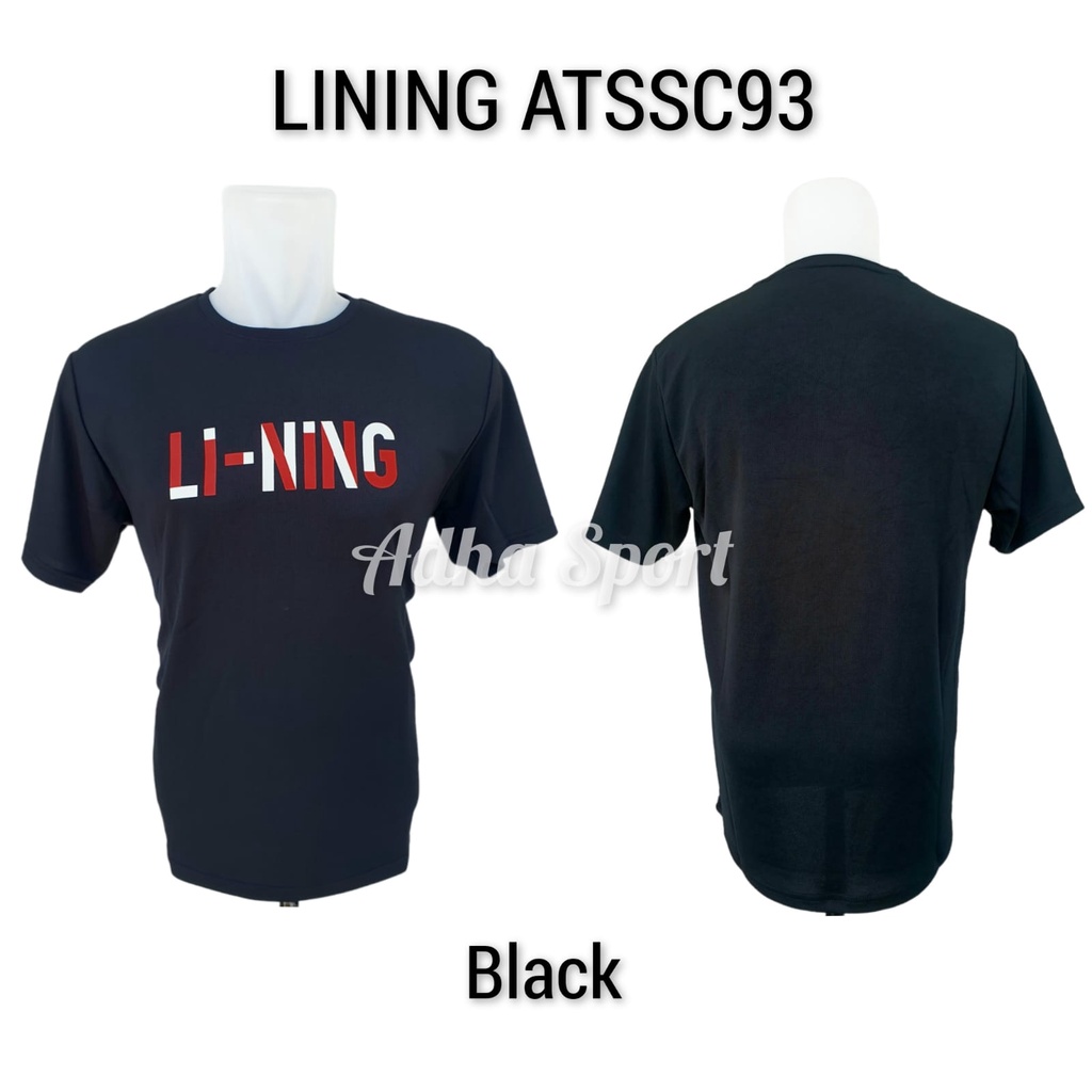 Jual Kaos Badminton Lining ATSSC93 /ATSSC 93 Black Original Adha sport ...