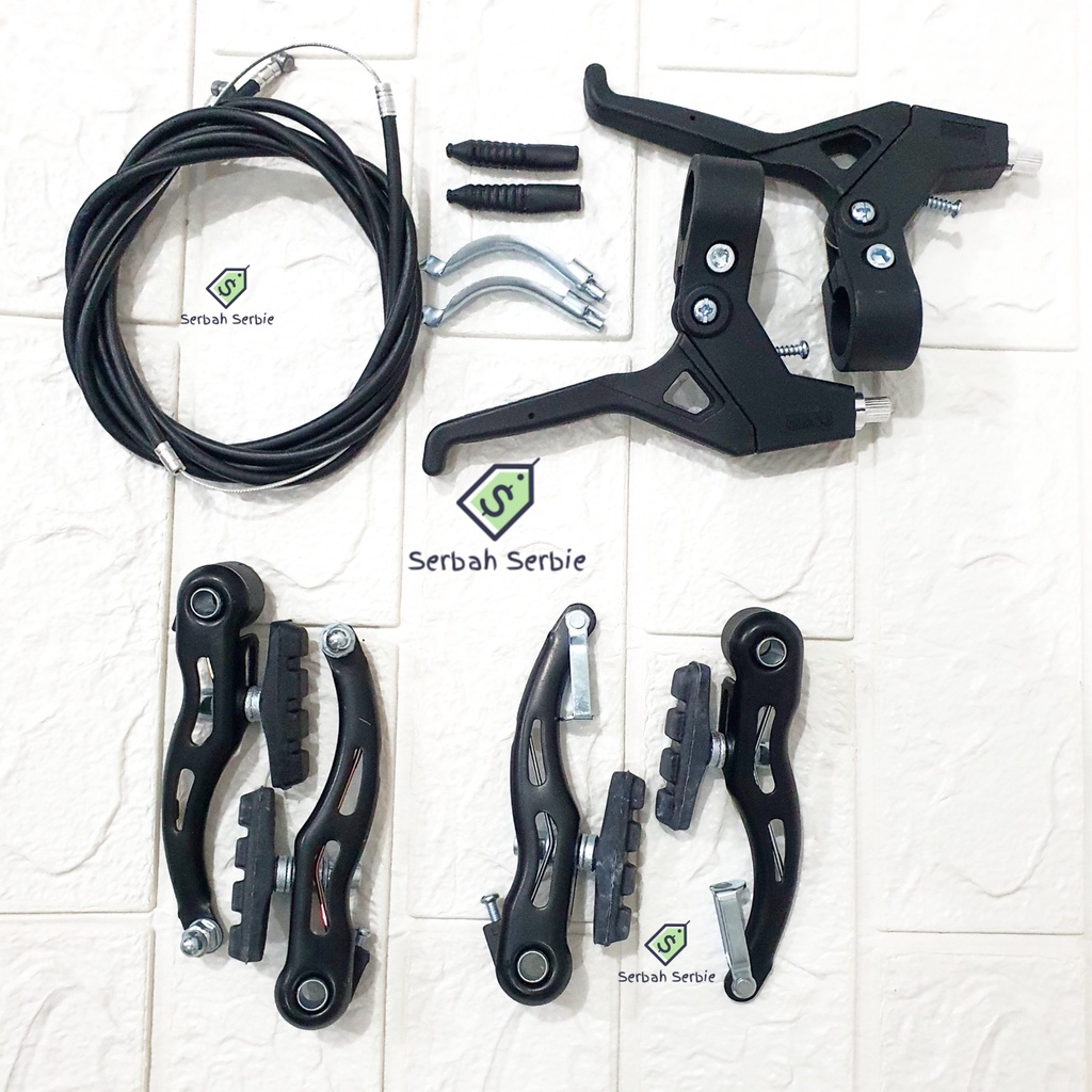 Jual Rem V Brake Sepeda V Brake Hitam Set Komplit Besi Alloy Pvc Tebal Kuat Hitam Mtb Bmx Lipat