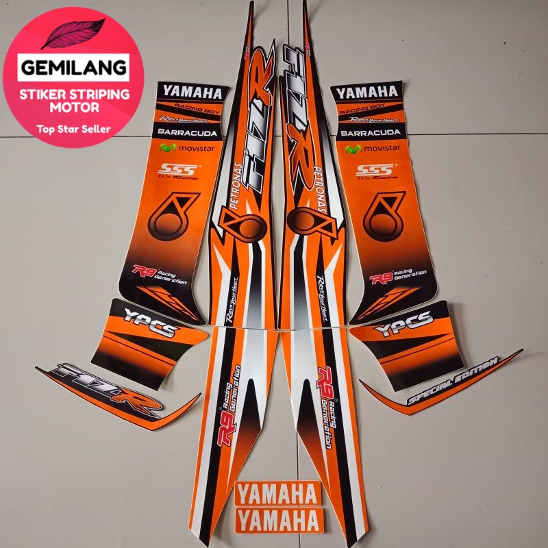 Jual Striping Decal Polet Sticker Yamaha Fizr Fiz R F Zr Spesial Edition Petronas List Oren